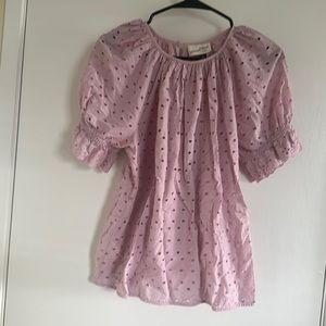 Pink, Eyelet Shirt
